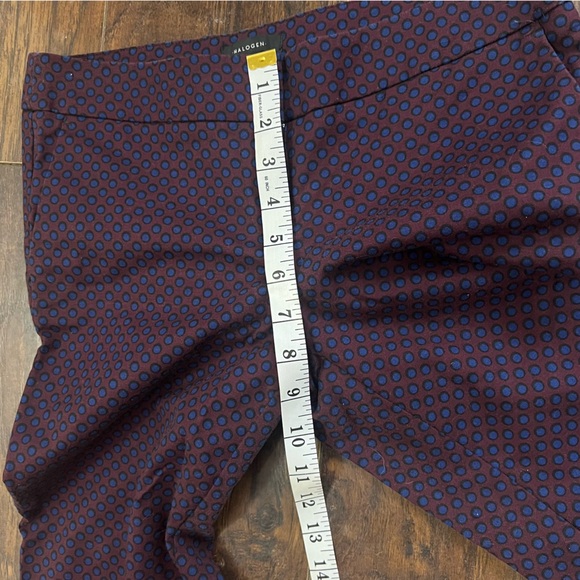 Halogen Polka Dot Printed Cotton Stretch Straight Leg Pants Size 2P - Picture 6 of 7